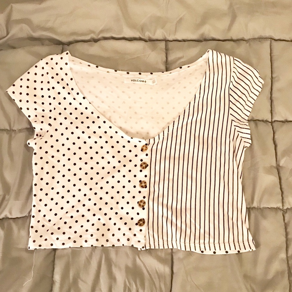 Volcom Black and White Crop Top